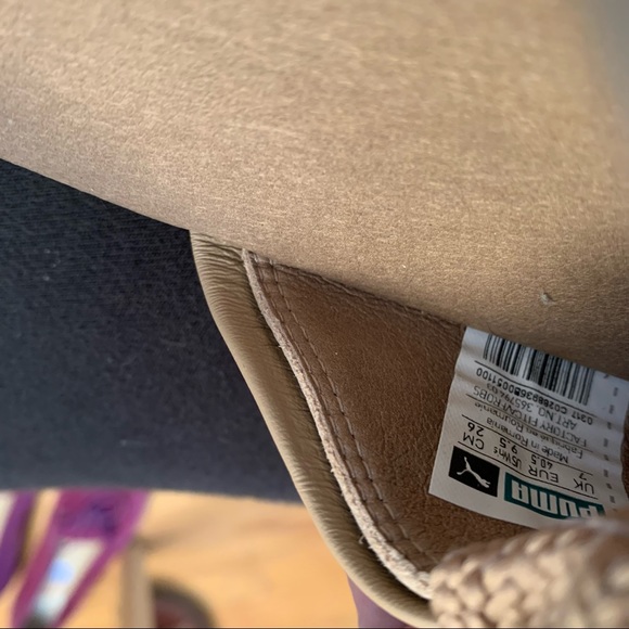 Puma x Fenty By Rihanna Tan Leather Bow Creeper Platform Shoes Women’s Size 9.5 - Picture 6 of 6